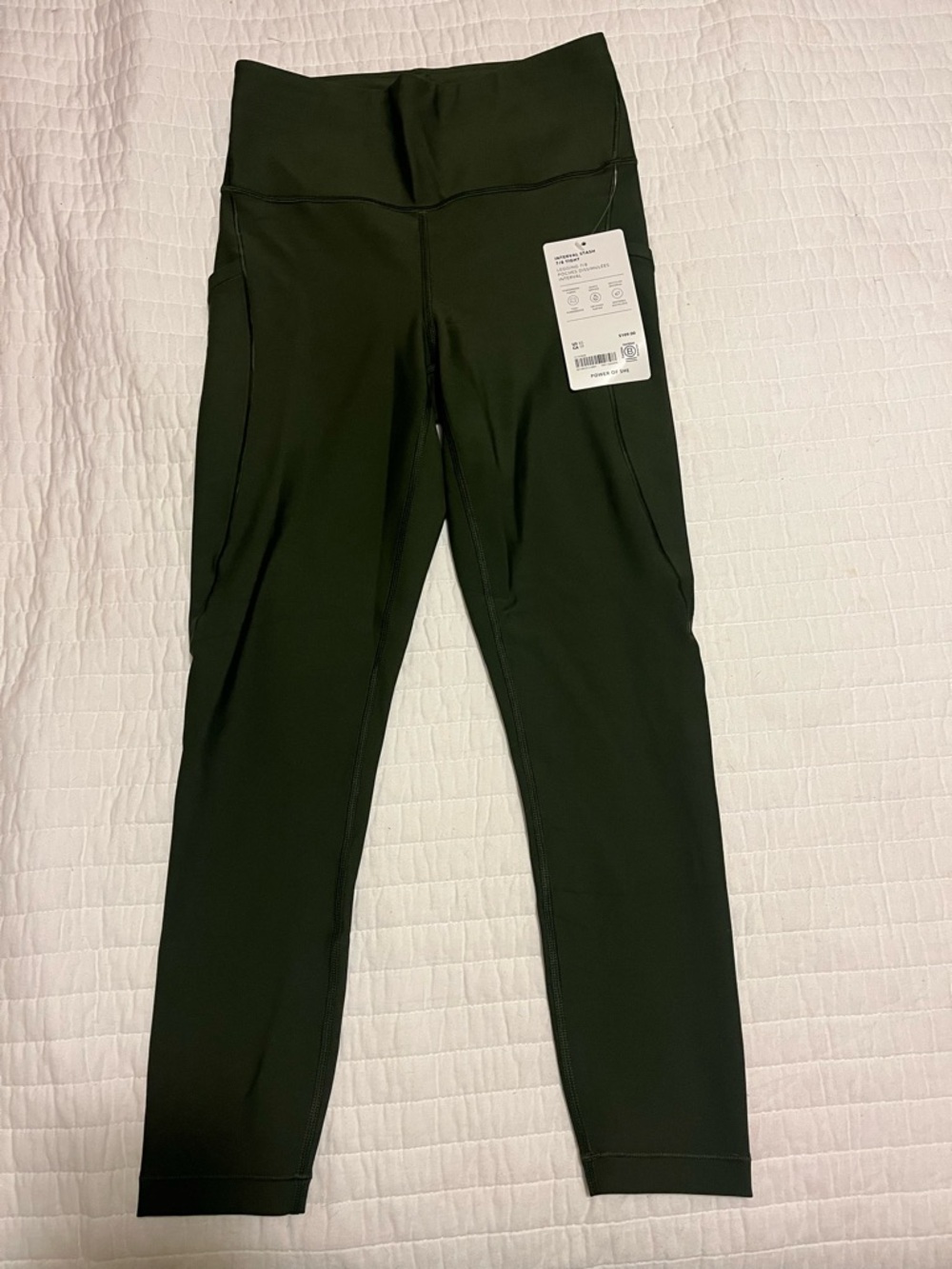Athleta Interval Stash 7/8 Leggings. Women’s XS - Olive. NWT